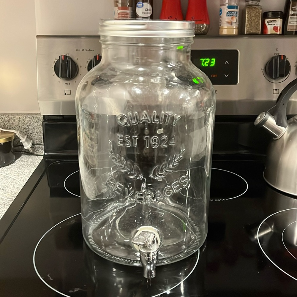 LARGE BEVERAGE DISPENSER MASON JAR